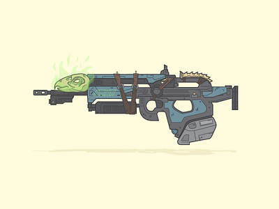 Destiny Weapon 07 bad juju destiny flat games gun illustration vector video games