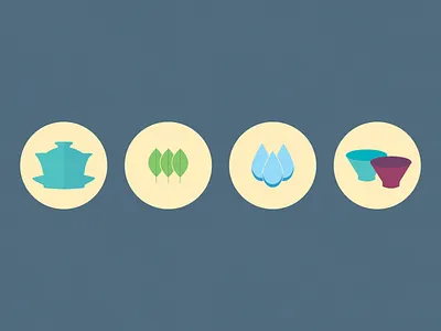 Tea Icons gaiwan infographic minimal drawings tea