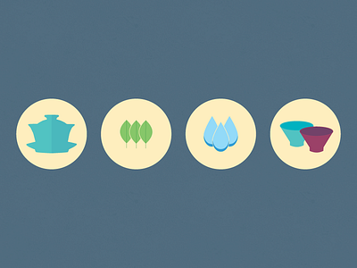 Tea Icons gaiwan infographic minimal drawings tea