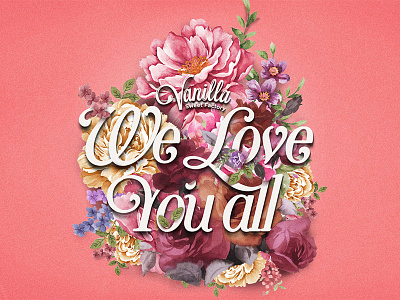 We love you all brand candy color design flower lettering love type woman women