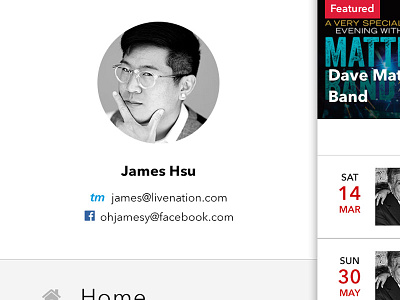 Intentionally Left Blank 3 app desig hamburger interface james hsu live nation menu mobile nav ohjamesy ui ux