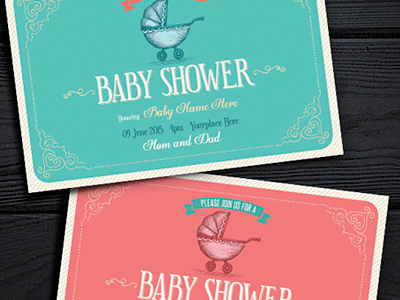 Baby Shower1 adoption baby announcement baby on the way baby shower baby shower invitation birthday invitation blue card celebration chevron daughter first birthday