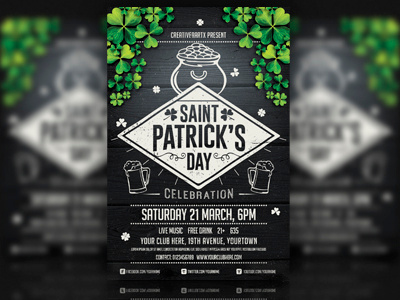 St. Patrick S Day Flyer event flyer invitation party night postcard saint patricks day st. patricks day flyer