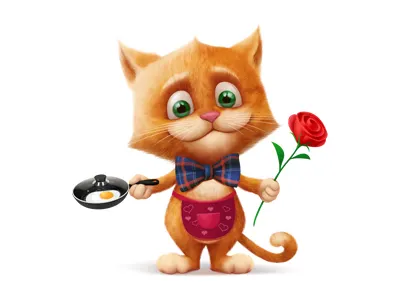 Cat with gifts (for vk.com) apron bow tie cat gift. the pan fried gifts greetings holiday kuryatnikov rose