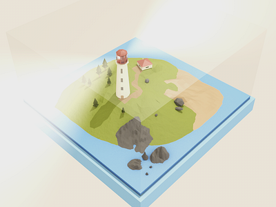 Light House 3d c4d low poly