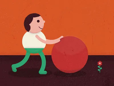 Boy And Ball illustration