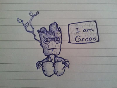 Groot Fan Art art darko drawing efremov fan guardians of the galaxy paper pen sketch