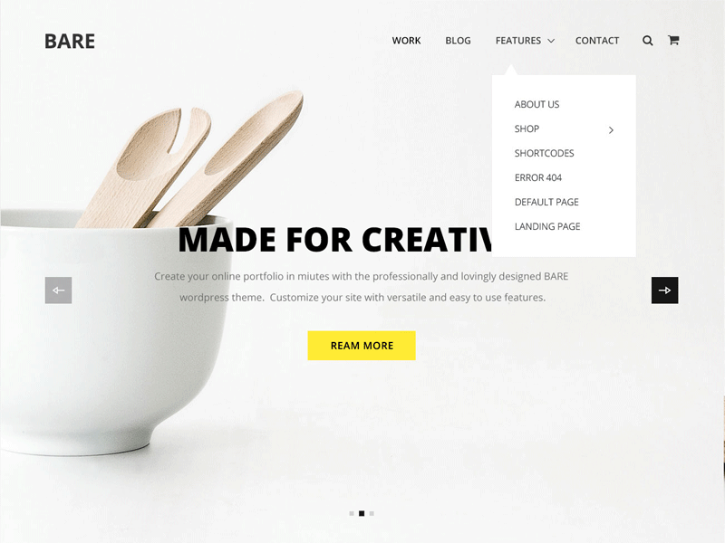 Bare - Home Page bare clean frontpage home minimal mstrends mutipurpose simple typography wordpress