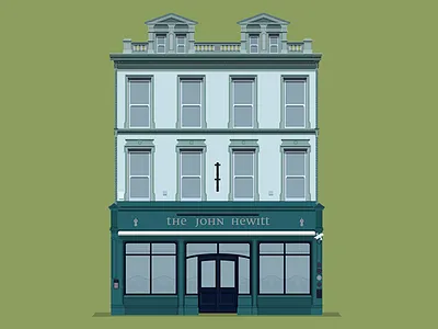 John Hewitt bar beer belfast design flat illustration pub
