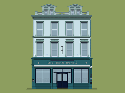 John Hewitt bar beer belfast design flat illustration pub