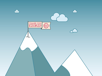 A New Milestone dribbble invite flag illustration milestone mountain thank you