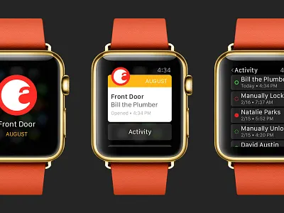 August Smart Lock app apple apple watch august august smart lock branding button icon long look notification ui ux