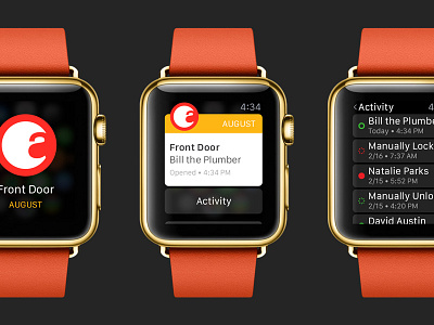 August Smart Lock app apple apple watch august august smart lock branding button icon long look notification ui ux