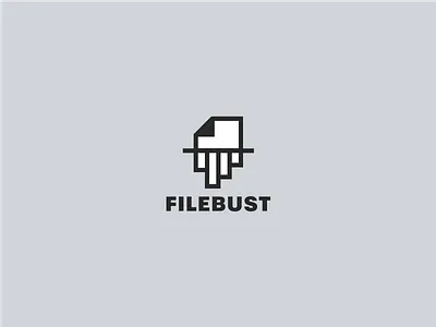 Filebust branding bust clear data delete document file flat logo permanent