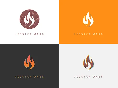 J +W + flame - Personal Logo Concept V1 branding fire flame jw logo monogram personal