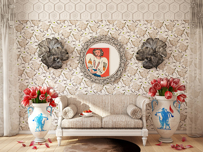 8 march interior 3d 8 march chair cute fajno fajnodesign flowers interior render wallpaper woman wood