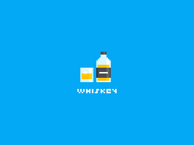 Whiskey bit bottle design drink graphic icon illustration mobile pixel square web whiskey