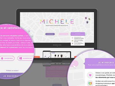 Michèle course design interface map service ui ux web website