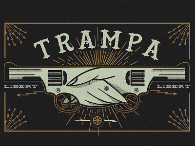 trampa merch 2 design gun hand icon illustration illustrator merch rock shirt tee texture type