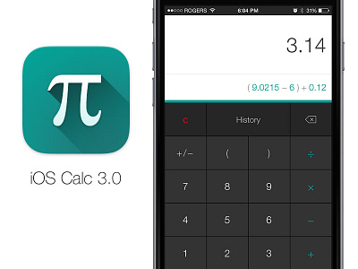 iOS Calc calculator ios ipad iphone ui web app