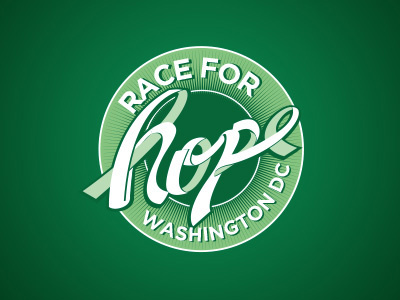 Race for Hope DC brand branding cancer event green hope logo logotype strip tape washington