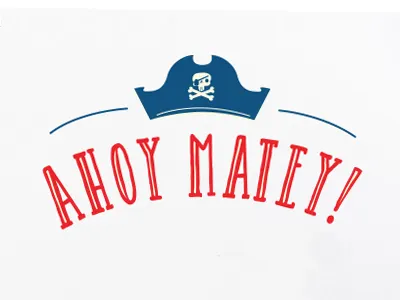 Ahoy ahoy invitation lettering pirate