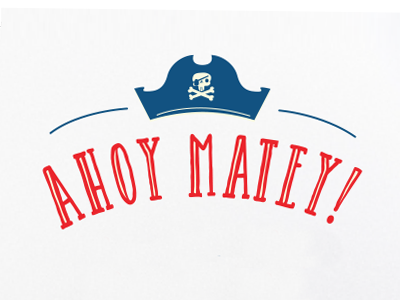 Ahoy ahoy invitation lettering pirate