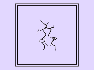 Tenderness illustration kiss lines minimal romantic