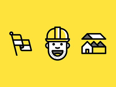 Building Things building construction flag hardhat house stubble