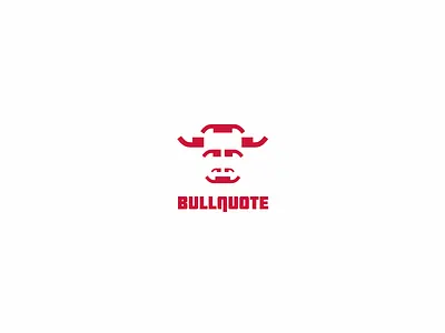 Bullquote branding bull character logo quote red typography