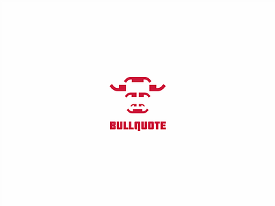 Bullquote branding bull character logo quote red typography