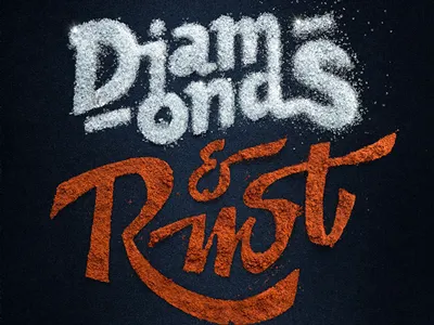 Typographic poster of sugar and pepper calligraphy lettering poster type