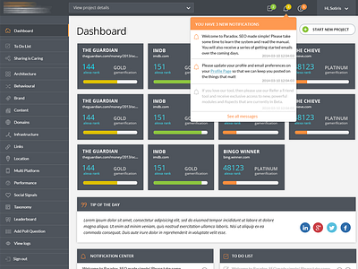 Paradox Dahsboard dashboard interface ui