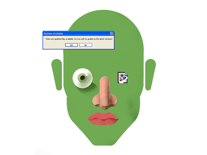 Sometimes You Just Need an Update error eyeball face internet lips netart nose portrait