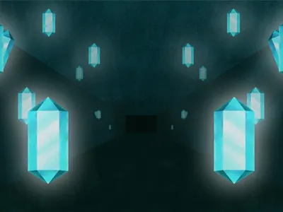 Celephaïs - Crystals animation background blue concept art crystal illustration