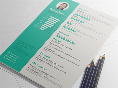 Resume As A Web Front-End Engineer cv design front end mock up resume