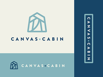 Canvas Cabin blog branding cabin camping canvas josh warren line logo minimal nature tent travel