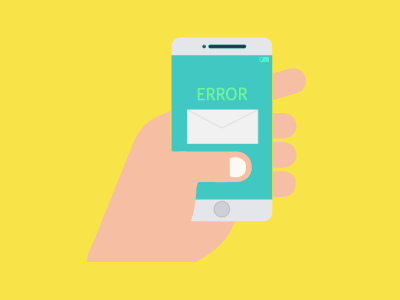 Error! flat illustration mobile