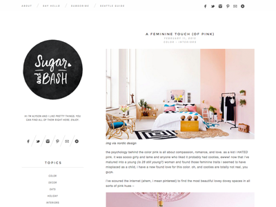 Sugar & Bash blog branding circle heart identity interior design logo yay