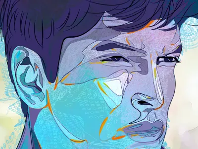 Vector Portrait - Aakash blue illustration indian model portrait vector