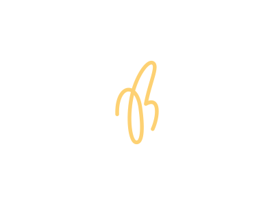 Banana Logo b clever creative idea letter line line art linear mark minimal modern popular simple smart trend логотип 徽标