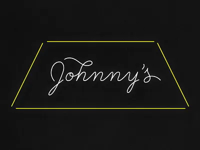 Johnny's Gold Brick bar icon identity logo minimal neon typography