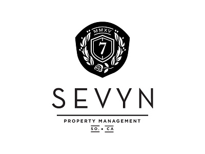 Sevyn Logo B crest laurel leaf logo rose seal