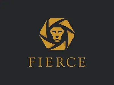Lion Lockup fierce lion lockup logo mane mark