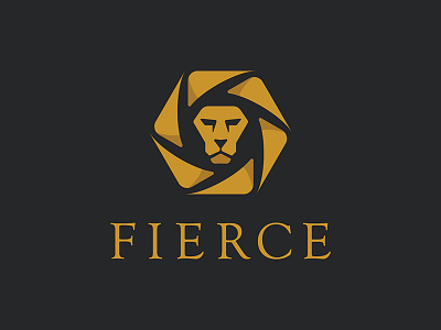 Lion Lockup fierce lion lockup logo mane mark