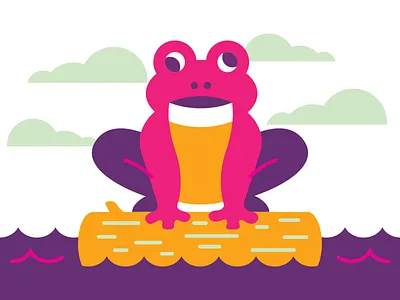 Indihop beer frog hop jump log water