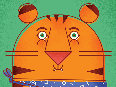 tiger poster animal cat green jungle kids orange poster tiger