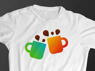 Coffee mug T-Shirt coffee flat gradient icon logo mug shirt t shirt tee vector