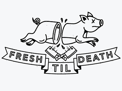 Piggy black lines design doodle fun illustration pig