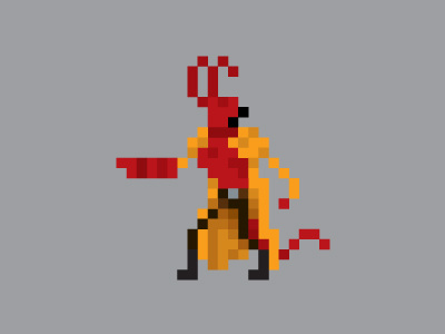 Hellboy hellboy illustration pixel vector